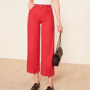 Reformation Chevy Pant Cherry Red